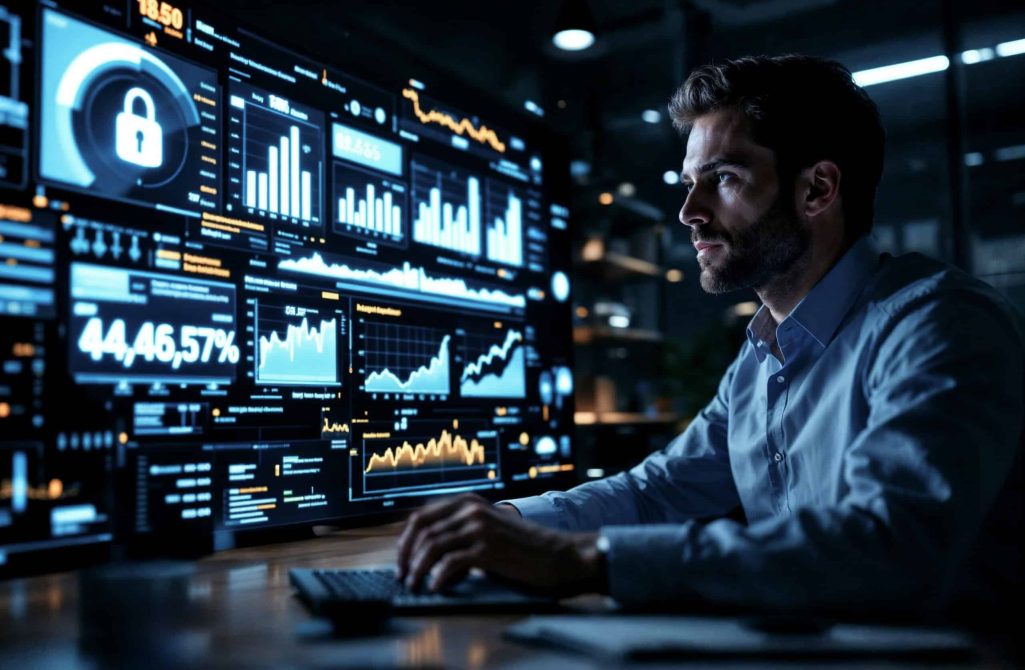 man-working-computer-with-data-analysis-security-screen